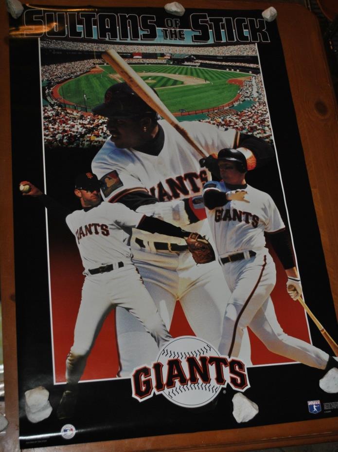 RARE BARRY BONDS POSTER & SAN FRANCISCO GIANTS SULTANS OF THE STICK POSTER SET