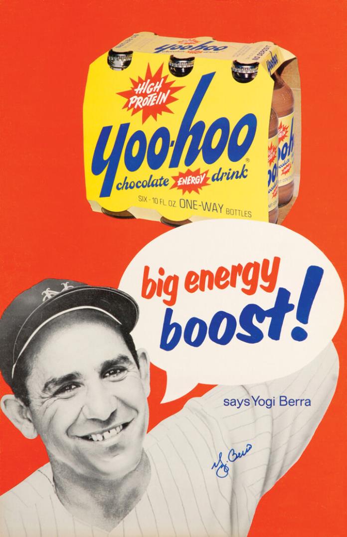 1960s Yoo Hoo Yogi Berra Ad Poster 