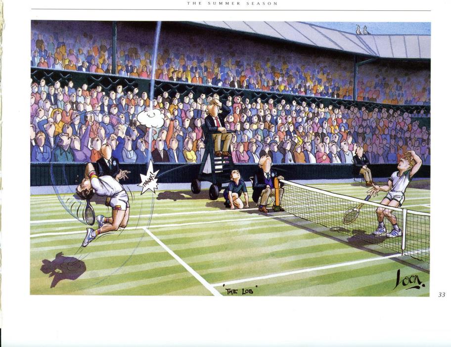 Tennis Parody THE LOB Art Print Painted by Alastair Hilleary (Loon)  Wall Art 33
