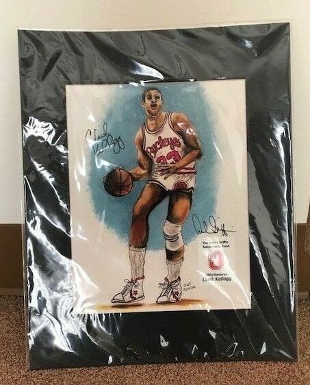 OHIO STATE SCHOLARSHIP FUND RARE ART ITEM SIGNED BY CLARK KELLOGG/ARCHIE GRIFFIN