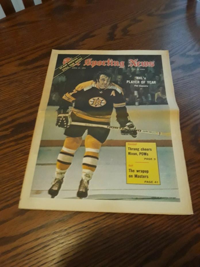 APRIL 21,1973-THE SPORTING NEWS-PHIL ESPOSITO OF THE BOSTON BRUINS