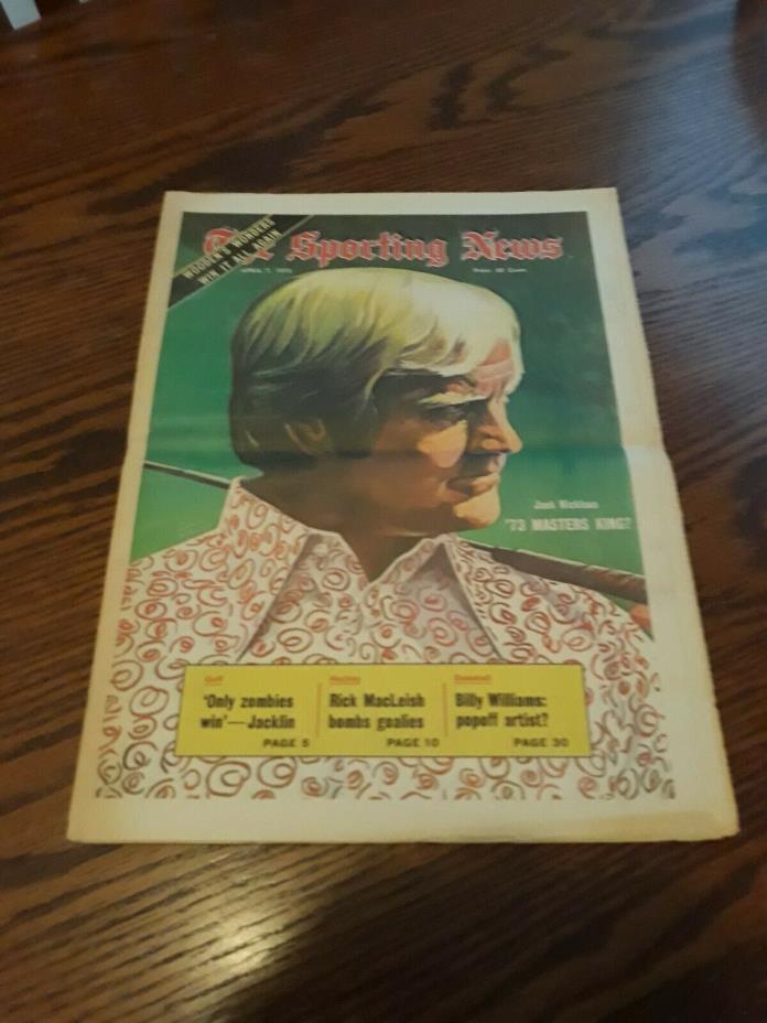APRIL 7,1973-THE SPORTING NEWS-GOLF GREAT JACK NICKLAUS