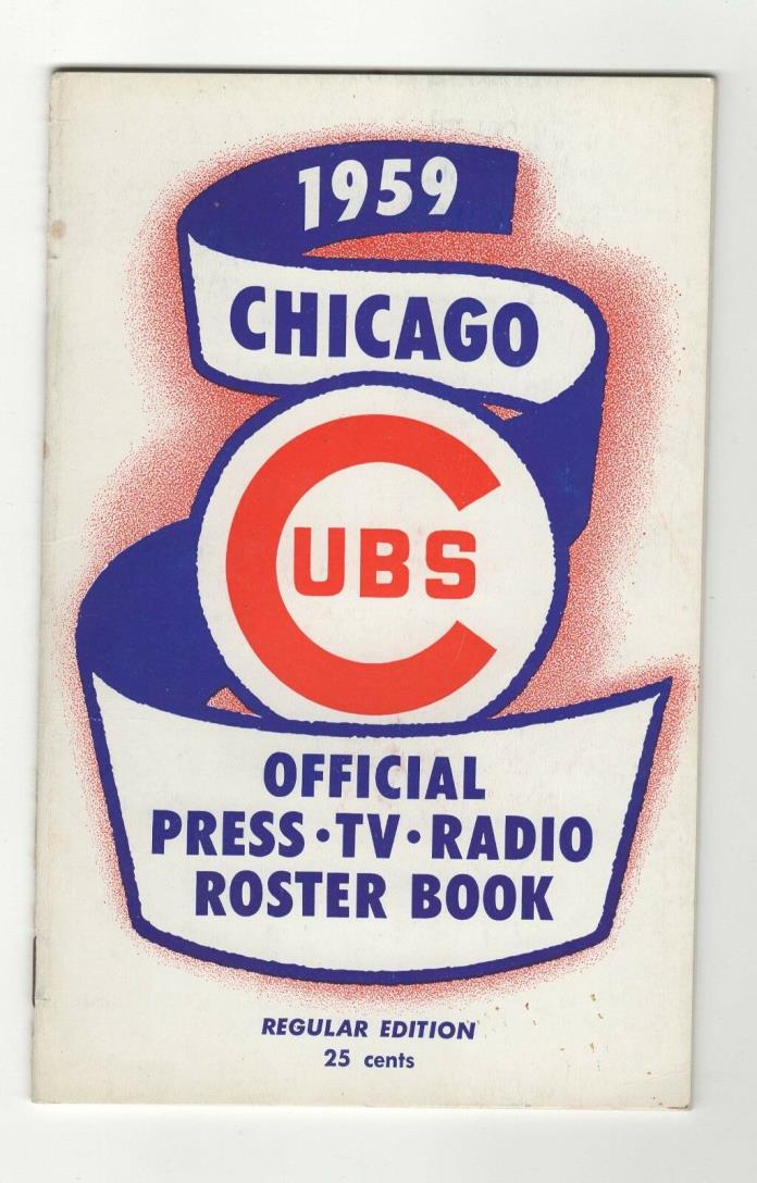 1959 Chicago Cubs Press Media Guide Roster Book