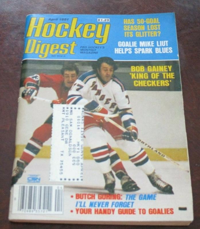 Hockey Digest April 1981 Phil Esposito / Bob Gainey with label