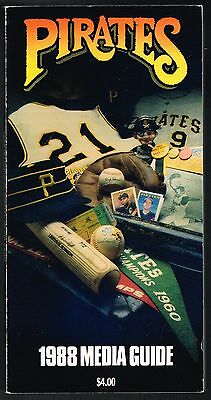 1988 Pittsburgh Pirates MLB Baseball Media GUIDE