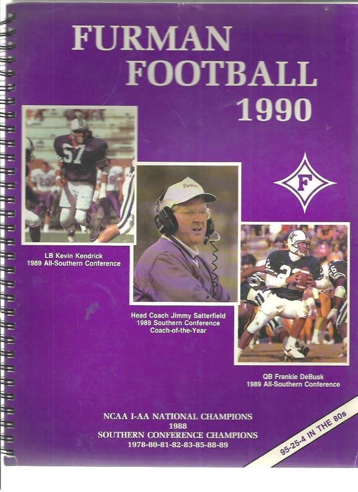 xx - 1990 FURMAN UNIVERSITY FOOTBALL YEARBOOK GUIDE - Greenville SC
