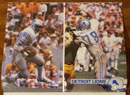 Vintage Detroit Lions Calendar 1986 NFL All-Pros Billy Sims, Doug English & more