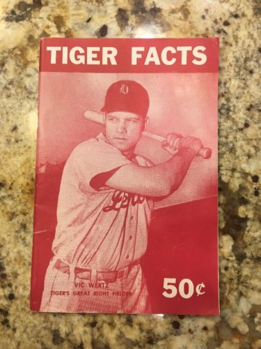1951 Tiger Facts Detroit Tigers Booklet Vic Wertz on Cover