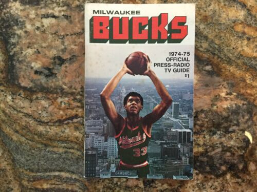 1974-75 MILWAUKEE BUCKS NBA BASKETBALL TEAM-TV PRESS GUIDE-RECORD BOOK-KAREEM