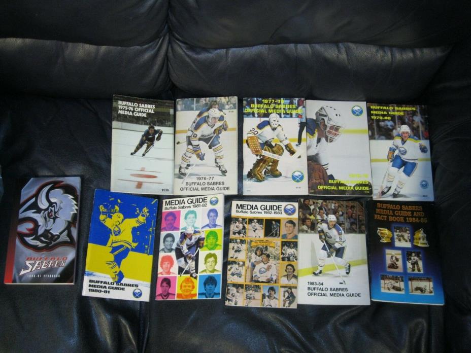 Set of 11 Buffalo Sabres Hockey NHL Media GUIDE Programs