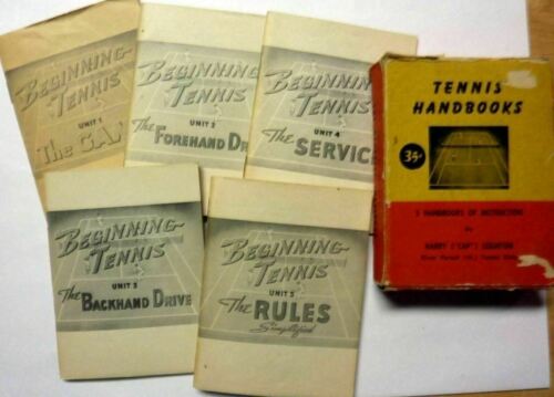 Vintage Tennis - boxed set of handbooks Harry (cap) Leighton River Forest IL. !!
