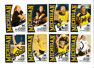 2010 Michigan Volleyball Team Card Set SGA 15 diff NCAA College - 13 Autographed