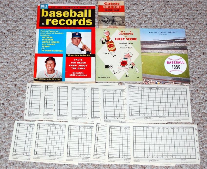 Baseball 1953 Gillette World Series 1956 Lucky Strike Guide 1957 Dell Book Lot