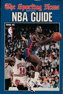 1990-91 SPORTING NEWS NBA BASKETBALL GUIDE DETROIT PISTONS ISIAH THOMAS ON COVER