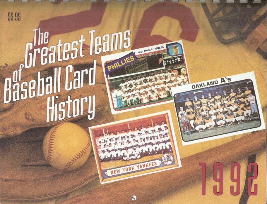 1992 Greatest Teams of Baseball Card History Calendar NY Yanks Brooklyn Dodgers