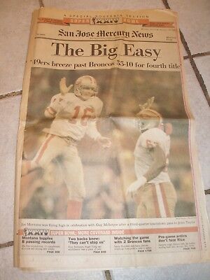 January 1990 San Jose Mercury Front Page Section - San Francisco 49ers Win SB 24