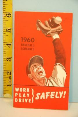 1960 Premo Sports Baseball Schedule Ernie Banks & Nellie Fox Photos NM