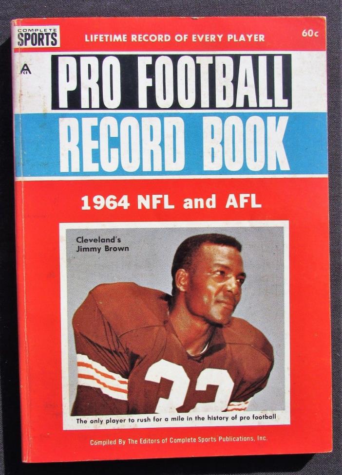 1964 Pro Football Record Book - NFL/AFL - Jim Brown Cleveland Browns Cover