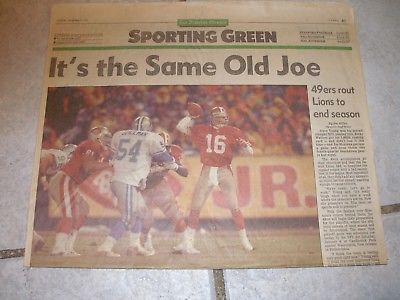 Lot of 2 1992 San Francisco Chronicle Sporting Green Pages - Joe Montana 49ers