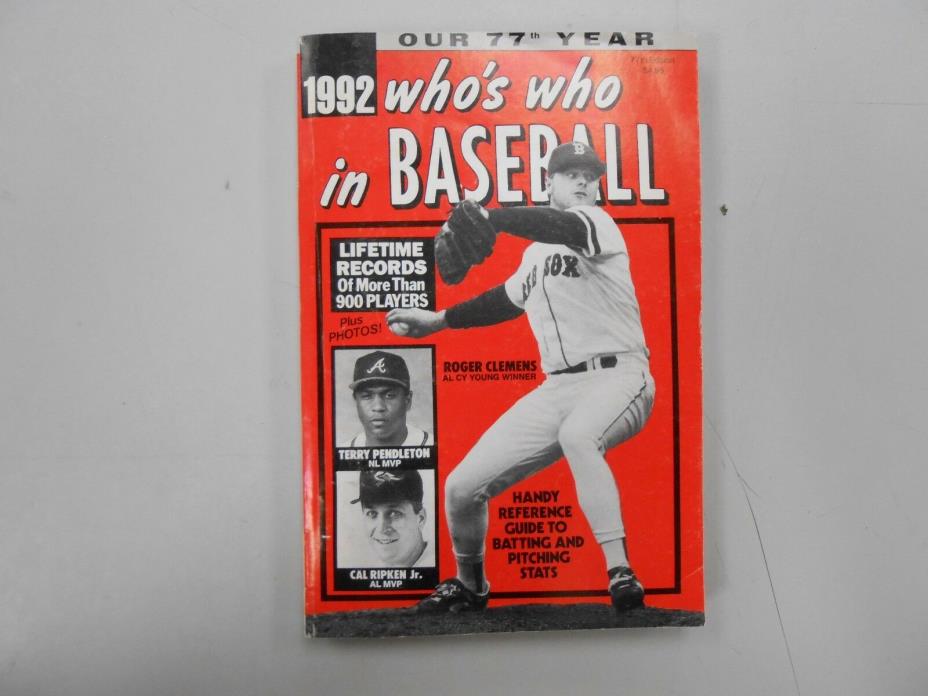 Who's Who in Baseball 77th Edition edited by Normal Maclean1 1992 edition FINE+!