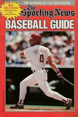 1994 Sporting News Baseball Guide Philadelphia Phillies Dyskstra on Cover