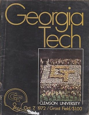 1972 Clemson v Georgia Tech Football Program