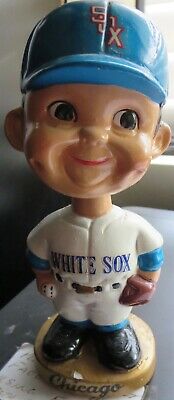 Vintage 1960's Chicago White Sox Bobblehead Mascot - Gold Base /In Original Box