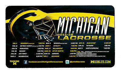 2011-12 2012 Michigan Men's Lacrosse Magnet Schedule SGA