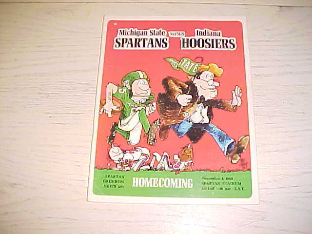 1969 Michigan State Spartans vs Indiana Hoosiers Gridiron News Football