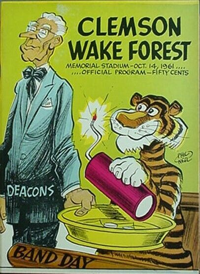 1961 CLEMSON vs WAKE FOREST FOOTBALL PROGRAM