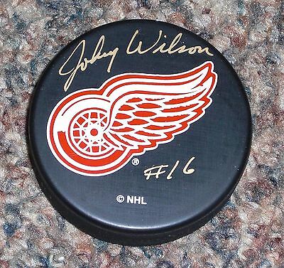 Johnny Wilson Detroit Red Wings Puck AUTOGRAPHED Signed