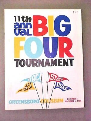 11th Big Four Tournament Program Dec. 1980  ACC Tobacco Road Teams