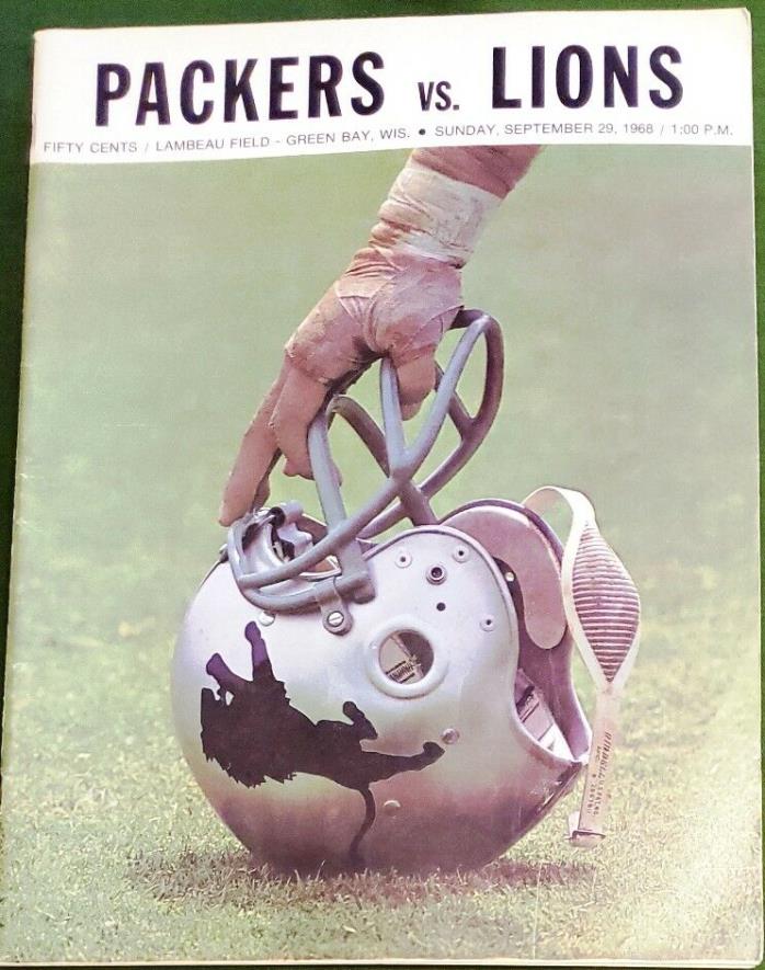 1968 Green Bay Packers v Detroit Lions Program 9/29/68 Lambeau Field