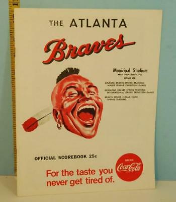 1969 Atlanta Braves Spring Training Scorecard West Palm Beach Unscored