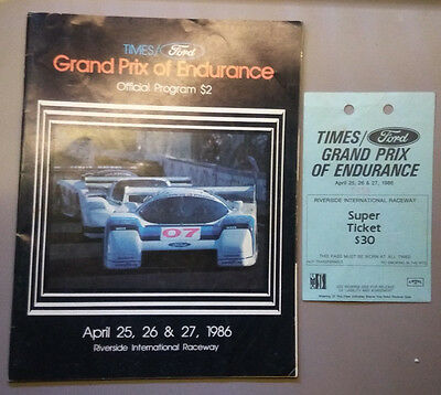 TIMES FORD 1986 Grand Prix Endurance Riverside International Raceway Program