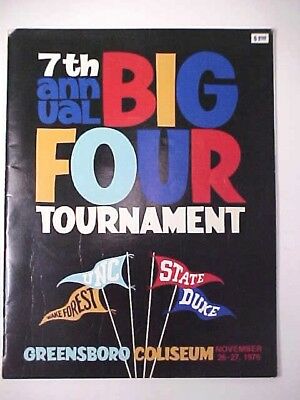 7th Big Four Tournament Program Nov. 1976  ACC Tobacco Road Teams