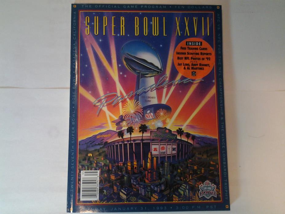 Vintage 1993 Super Bowl XXVII Program Dallas Cowboys Buffalo Bills NFL Football
