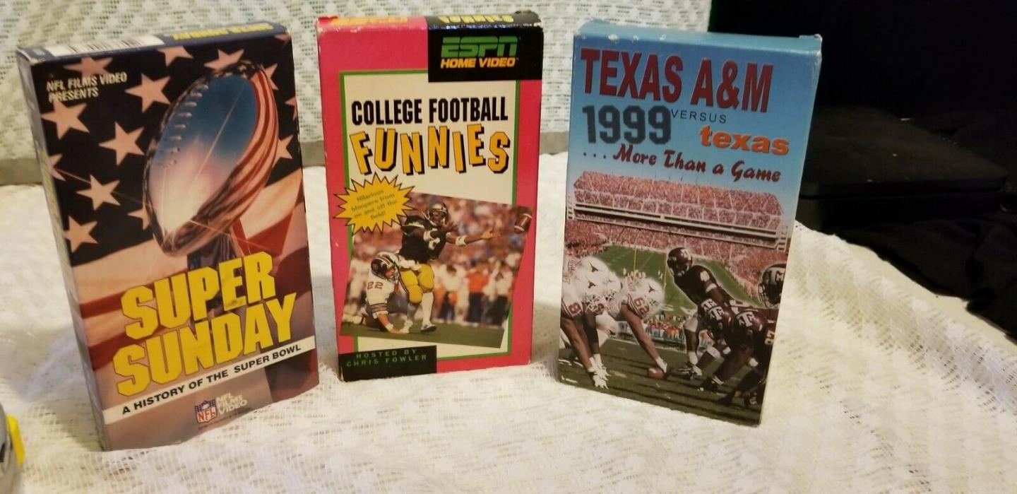 Football VHS Lot 3 - Texas A&M Vs. Longhorns 1999  Football Funnies Super Sunday