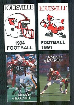 1991 1993 1994 Louisville Football Schedule LOT 4dif