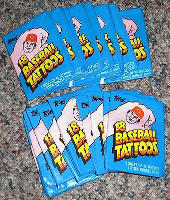 1986 TOPPS Baseball Tattoos Unopened Packs (20) LOT - Pete Rose