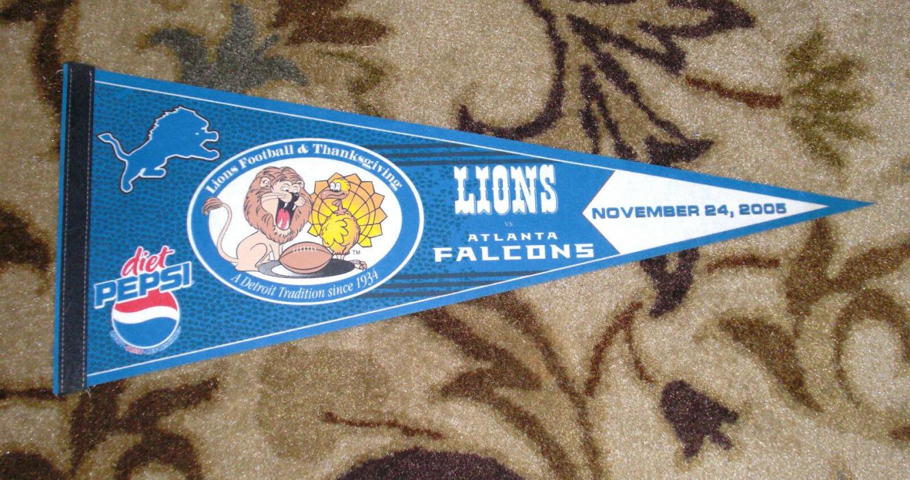 2005 Detroit Lions Thanksgiving Day NFL Football Pennant v Atlanta Falcons