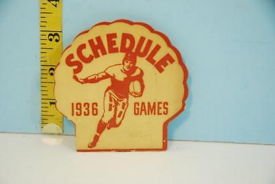 1936 Shell Oil College Football Games Pocket Schedule