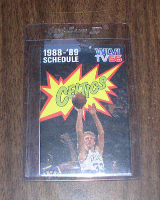 1988-1989 Vintage Boston Celtics Basketball Schedule, Larry Bird