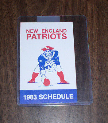 Vintage New England Patriots Foodtball Schedule 1983 Collectible