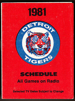 1981 DETROIT TIGERS MURRAYS AUTO BASEBALL POCKET SCHEDULE EX+NM FREE SHIPPING