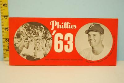 1963 Philadelphia Phillies Spring Training Baseball Player Roster & Schedule