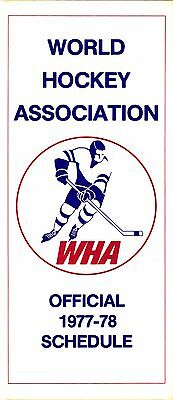 1977-78 World Hockey Association Schedule Brochure WHA