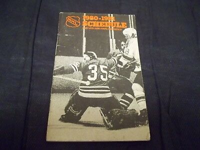 1980-1981 NHL Schedule and 1979-1980 Finals Statistics Tony Esposito Cover