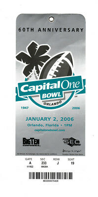 2006 Capital One Bowl Football Full Ticket - Wisconsin v Auburn