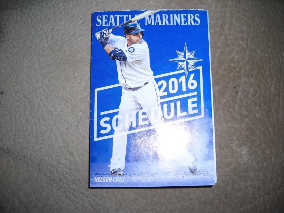 2016 MLB, Seattle Mariners, tri-fold pocket schedule, Nelson Cruz cover, excelle
